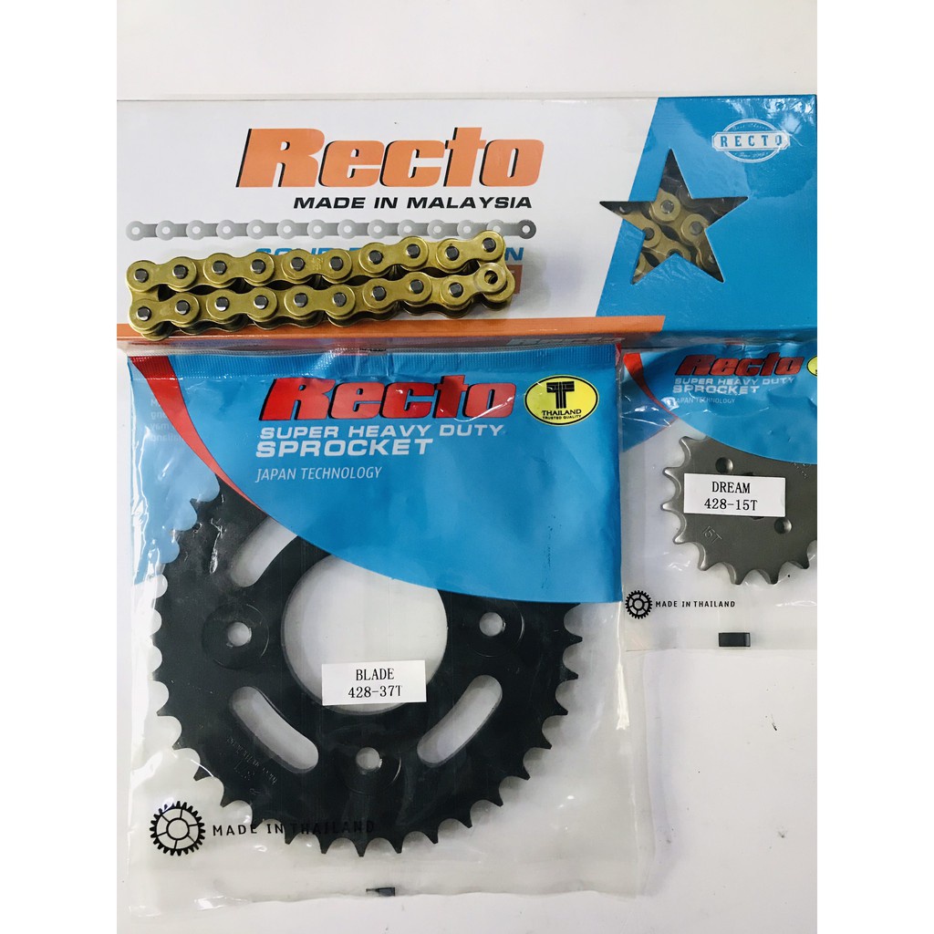 Bộ Nhông sên dĩa vàng RECTO WAve RS , Future “ Size 30 đến 37 “ 9Li , chính hãng