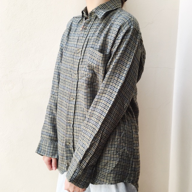 Sơ mi dài tay kẻ caro vintage