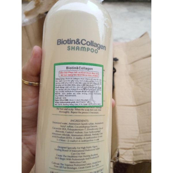 Cặp dầu gội + xả Biotin Collagen (1000ml/1 chai)