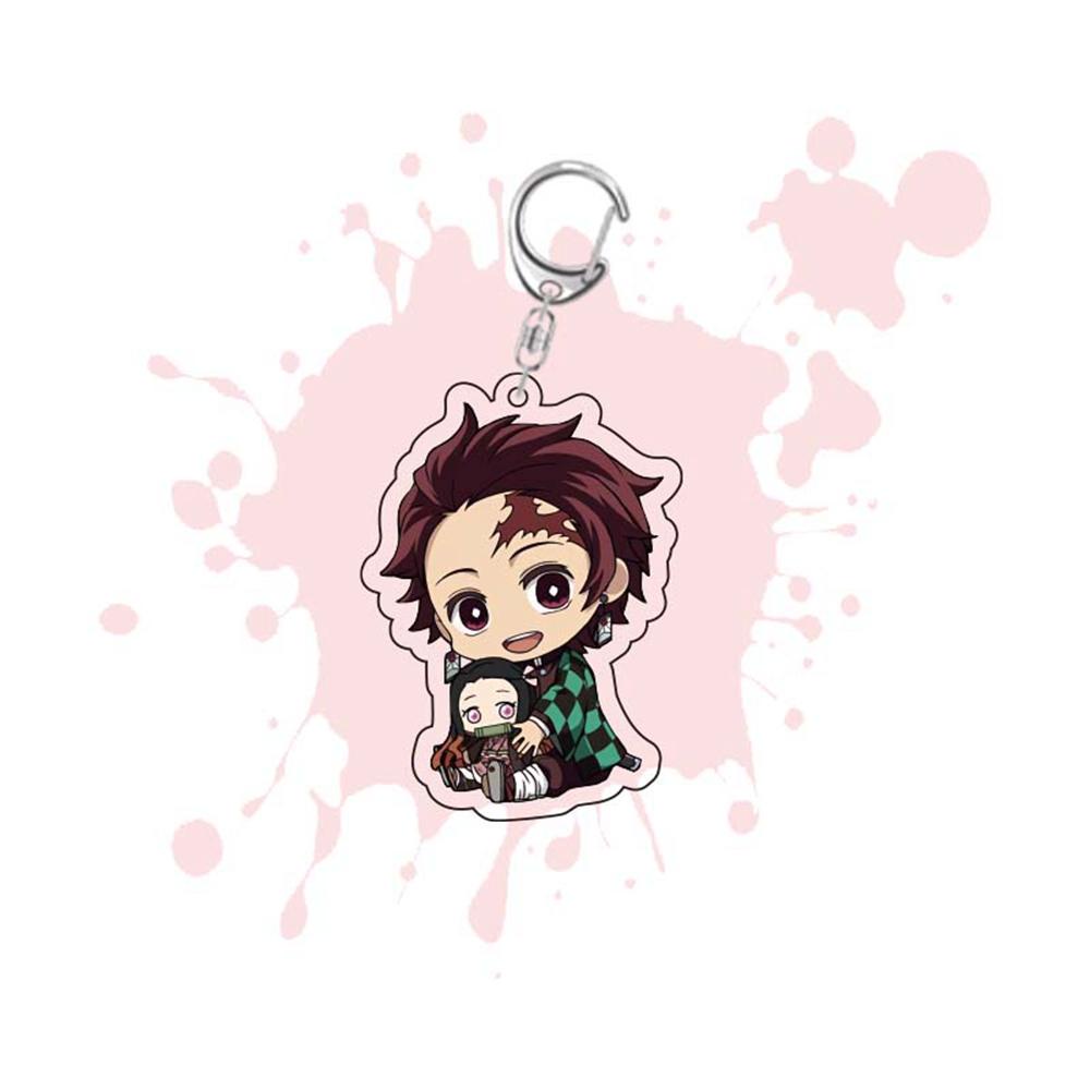 Móc Khóa In Hình Nhân Vật Anime Demon Slayer Kamado Tanjirou Tomioka Giyuu