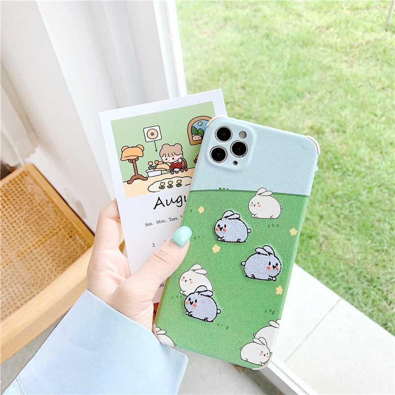 Ốp lưng iphone Vịt Thỏ thêu viền chống va đập 5/5s/6/6plus/6s/6splus/7/7plus/8/8plus/x/xr/xs/11/12/pro/max/plus/promax | BigBuy360 - bigbuy360.vn