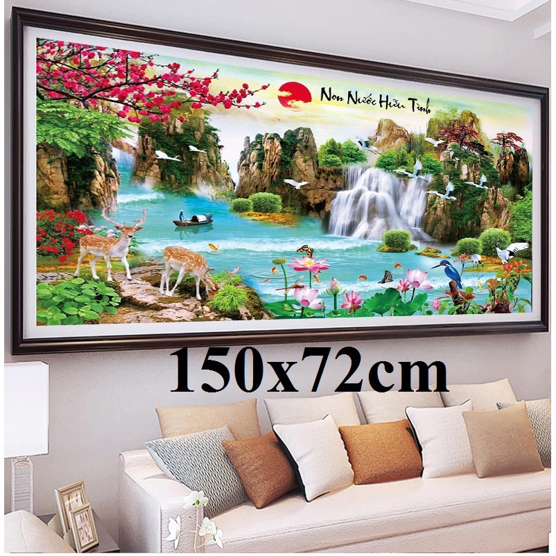 Tranh thêu chữ thập thanh lý phong cảnh MN0105 150x72cm