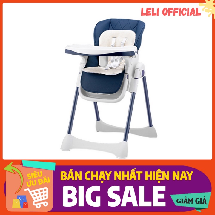 Ghế tập ăn cho bé sơ sinh có dây an toàn ngồi bàn cùng bố mẹ điều chỉnh độ cao, có bánh xe - Leli Official