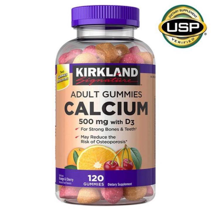 Date 4/2024 Kẹo Dẻo Kirkland Calcium Adult Gummies 120v
