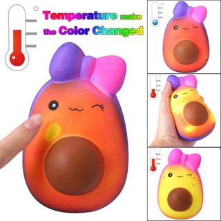 PU Change Color with Temperature Fun Squishy Toy Lovely Bowknot Fruit Reliever