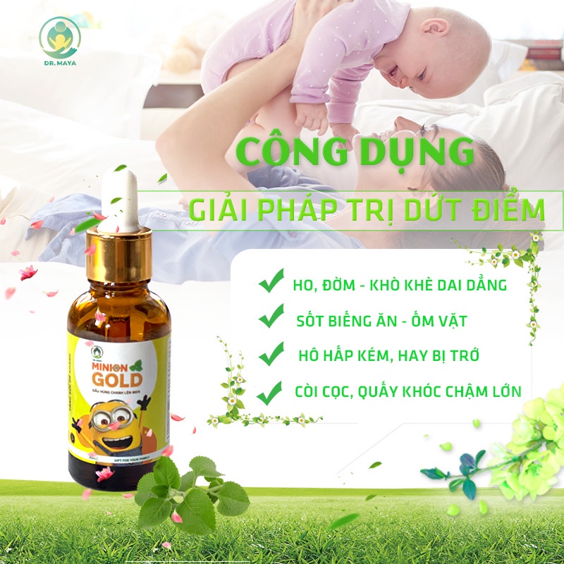 Tinh dầu Húng Chanh minion gold giảm ho, cảm cúm, tăng sức đề kháng - chai 30ml