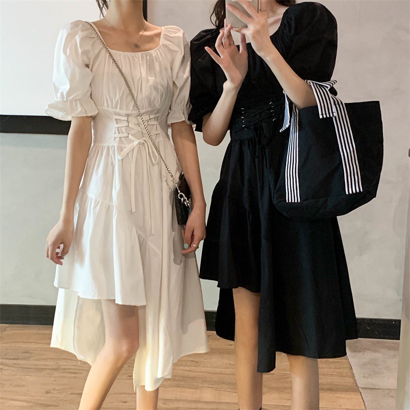 đầm ulzzang Thun Nữ Form Rộng Xẻ Tà Cá Tính