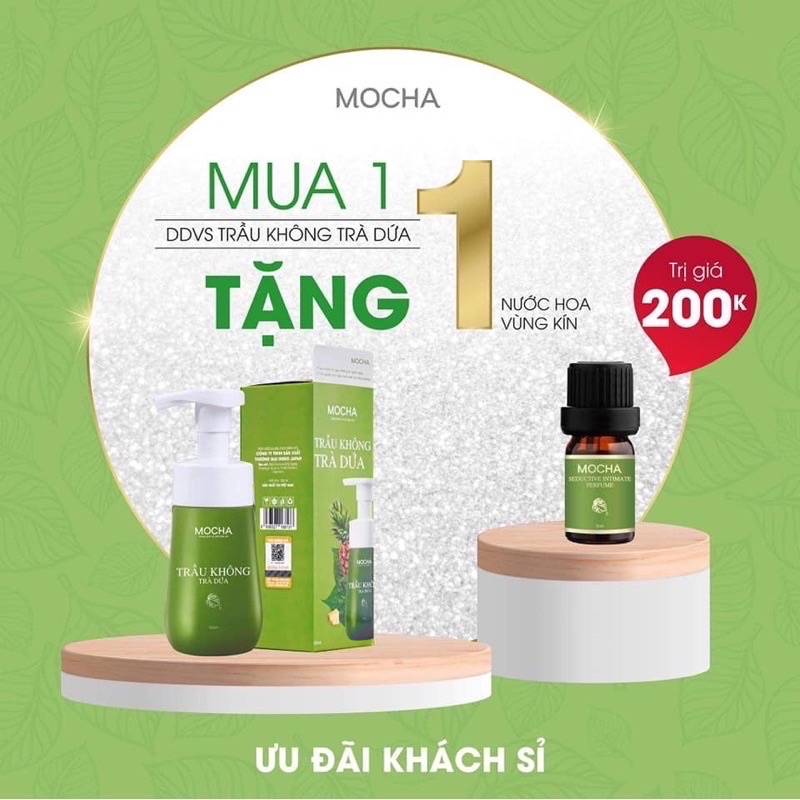 DUNG DỊCH VỆ SINH TRẦU KHÔNG LÁ DỨA MOCHA TẶNG KÈM NƯƠC HOA