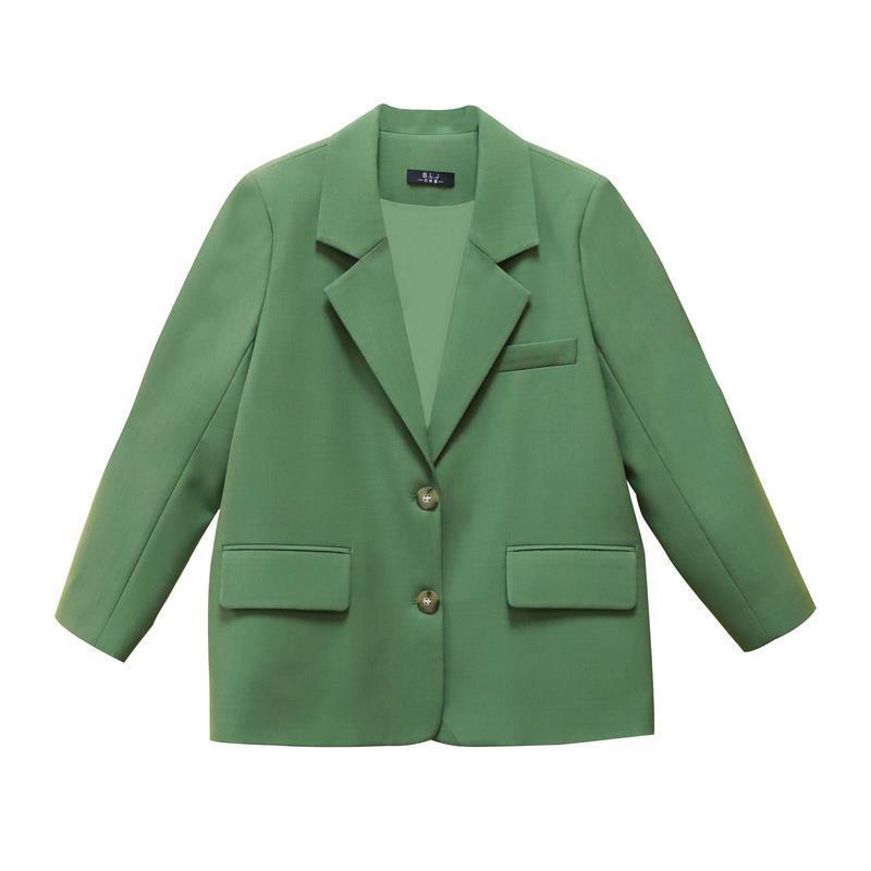 Áo Khoác Blazer Mỏng Tay Dài Cổ Bẻ Màu Xanh Lá Size S-Xl Phong Cách Hàn Quốc Thời Trang Mùa Xuân Cho Nữ | BigBuy360 - bigbuy360.vn