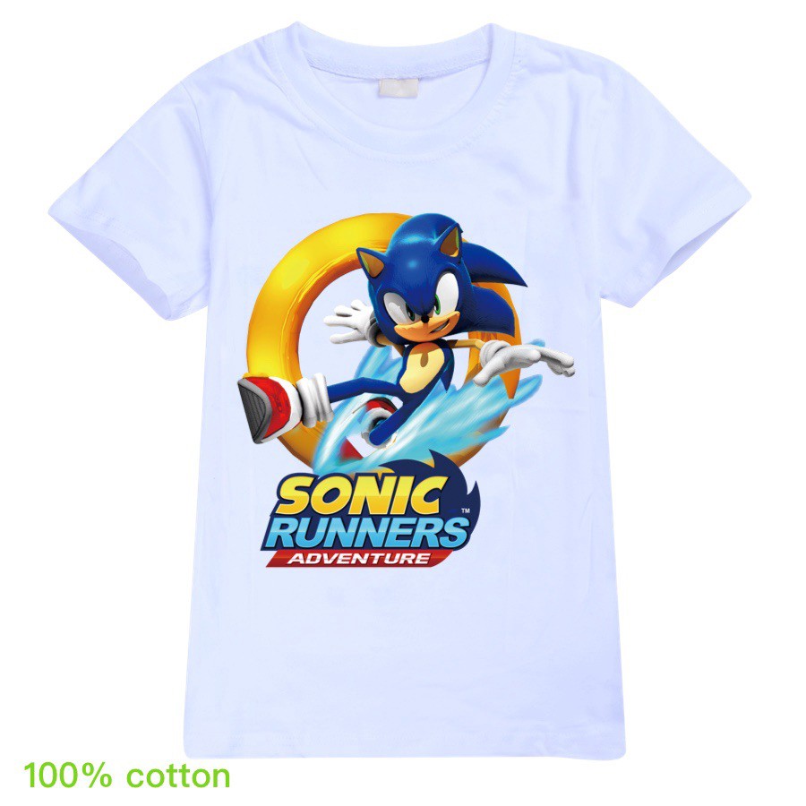 XẢ KHO Áo Thun Cotton Tay Ngắn In Hình Sonic Thời Trang Mùa Hè Cho KIS