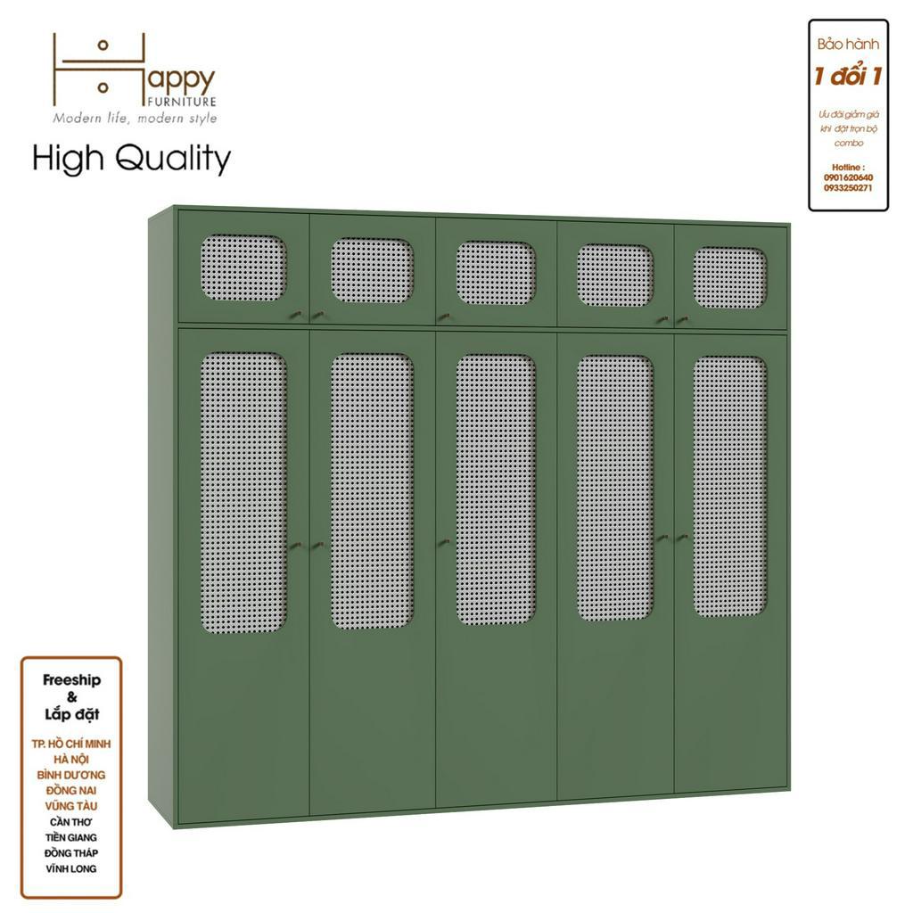 HAPPY FURNITURE , Tủ quần áo 2m4x2m2 cánh mây - MEYDAN , TCM_052 , 240cm x 58cm x 220cm