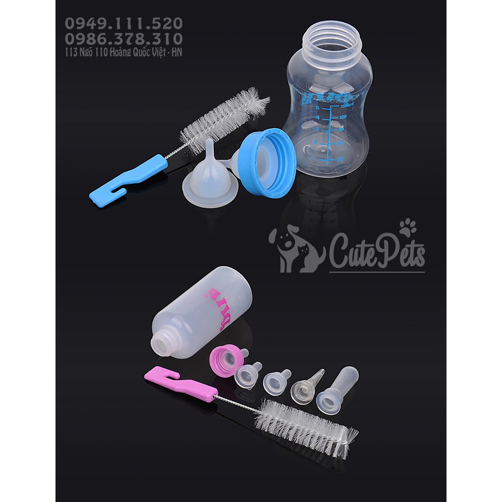 🍼 Bình sữa dành cho chó mèo con 150ml và 60ml - CutePets Phụ kiện thú cưng Pet shop Hà Nội