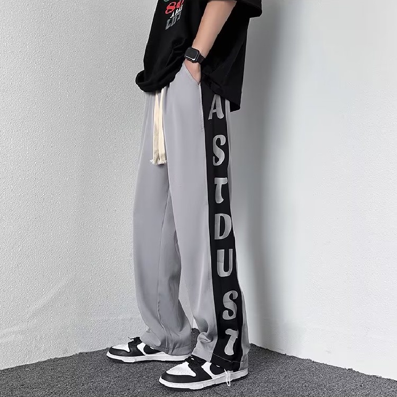 Quần ống rộng Họa Tiết Kẻ Sọc Phong Cách Nhật Bản Thời Trang Cho Nam size M-3XL