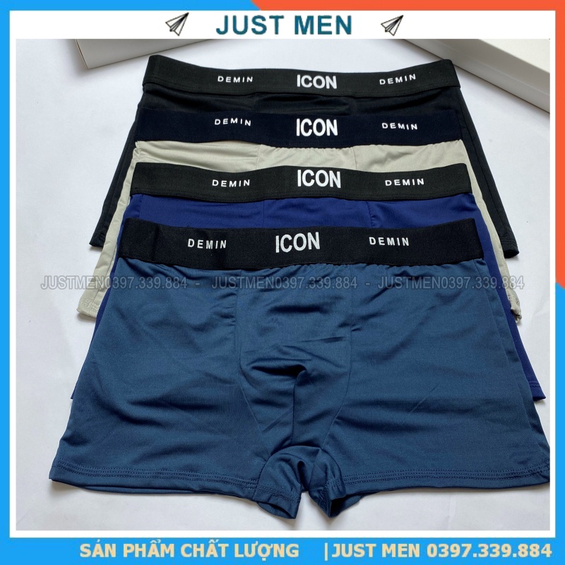 Quần Lót Nam Boxer Thun Lạnh ICON Co dãn 4 chiều, Quần sịp Nam Thun Lạnh Boxer ICON Denim Loại 1 | JUSTMEN