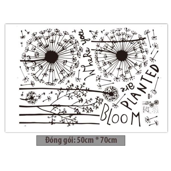 Decal dán tường - Giấy dán tường Bồ Công Anh trong gió JM8390 | BigBuy360 - bigbuy360.vn