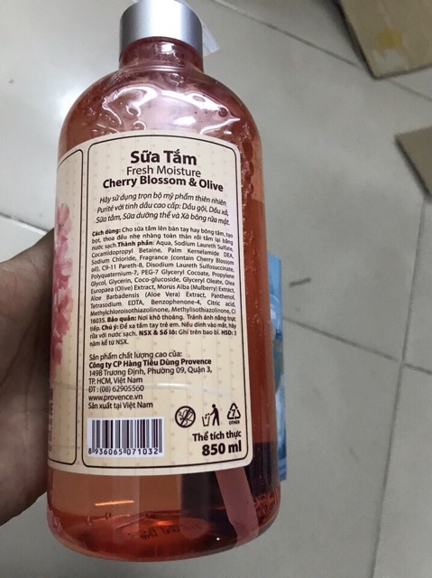 Sữa tắm hương hoa Purite by Provence 850ml