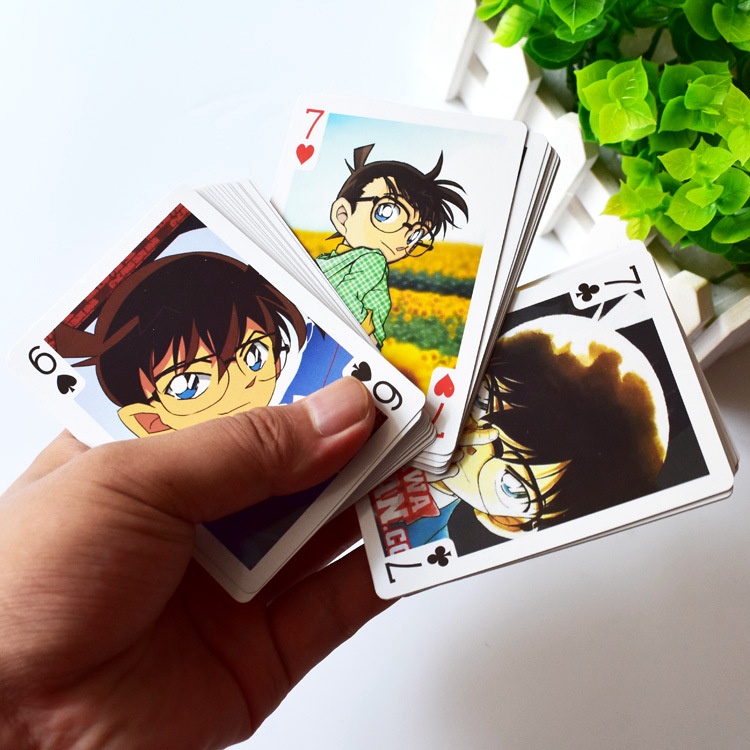 Bộ thẻ bài in hình Edogawa Conan Có Ran Mori 54 lá khác nhau bộ tú bài tây anime manga chibi xinh xắn thẻ bài mưu trí