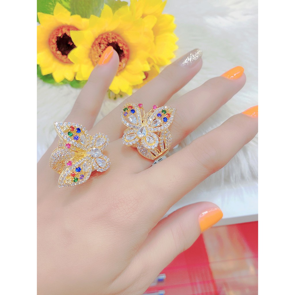 Nhẫn nữ UHA mạ vàng 18k đính đá CZ N560 - Trang Sức UHA