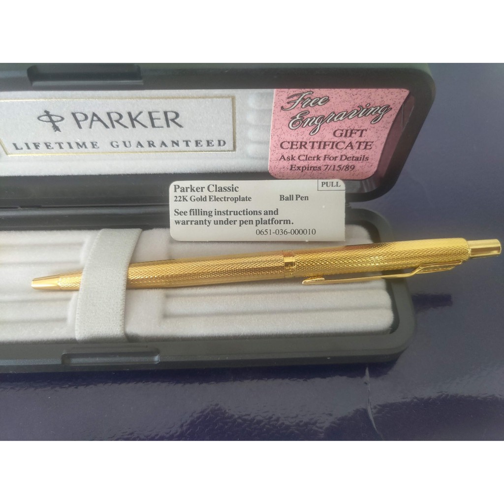 Viết bi Parker Classic - Mạ vàng 22 kara - Grain D'Orge Barleycorn pattern Ballpoint Pen - Bút cao cấp - Made in France