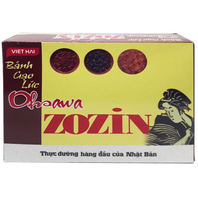 THÙNG 10 HỘP BÁNH GẠO LỨC OHSAWA ZOZIN 125G/ BÁNH GẠO LỨT