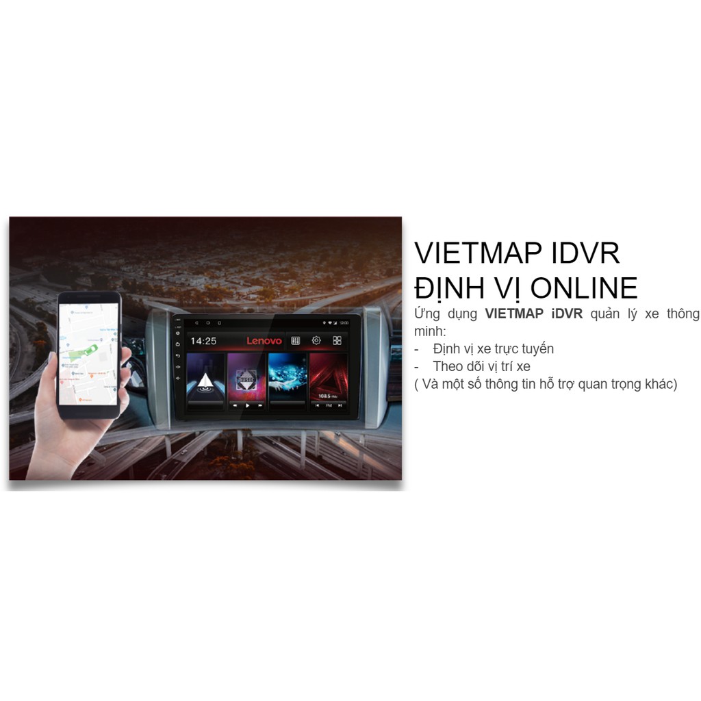 [Miễn Phí Lắp Đặt] Màn Hình Android Vietmap Lenovo D1 + [Vietmap V5] + [Sim 4G + Thẻ Nhớ 32Gb] + [Mã Giảm]