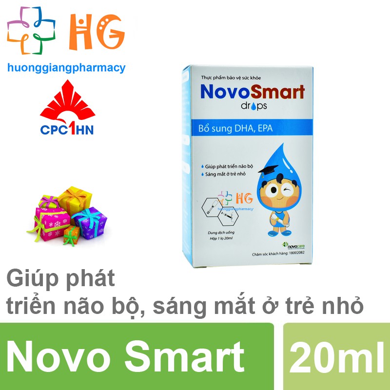 Novo Smart Drops. Bổ sung DHA, EPA. Giúp phát triển não bộ, sáng mắt. Hỗ trợ tăng cường nhận thức, tập trung ở trẻ nhỏ