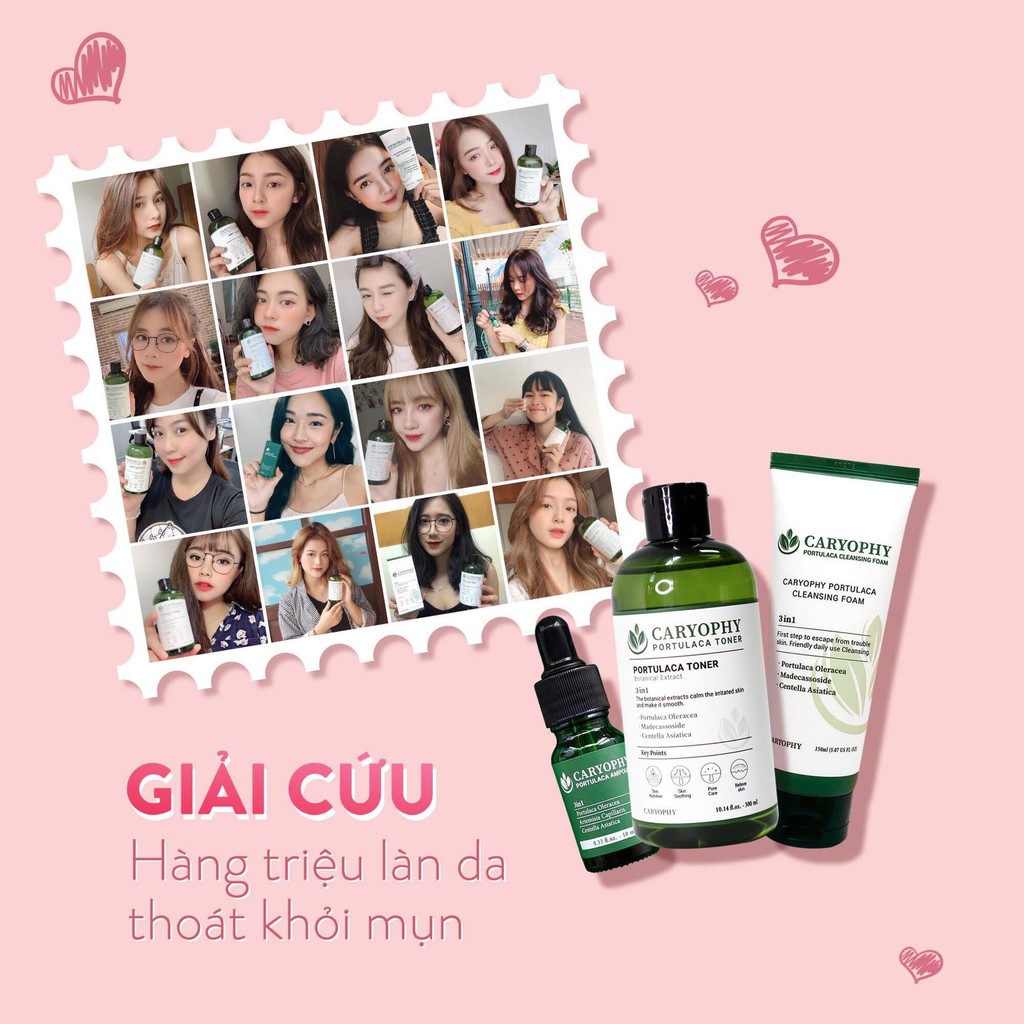 Combo 3 Món Ngăn Ngừa Mụn Thâm Serum - Toner - Sữa Rửa Mặt Caryophy Hàn Quốc | BigBuy360 - bigbuy360.vn