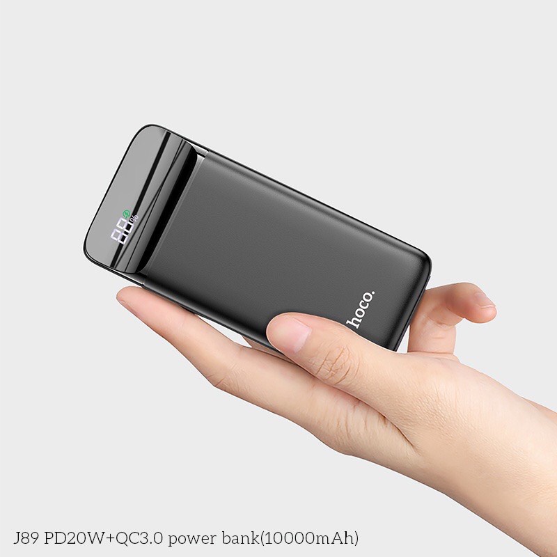Pin sạc dự phòng Hoco J89 10000mah sạc nhanh 3A PD 20W có đèn led hiển thị phân trăm pin hàng chính hãng.