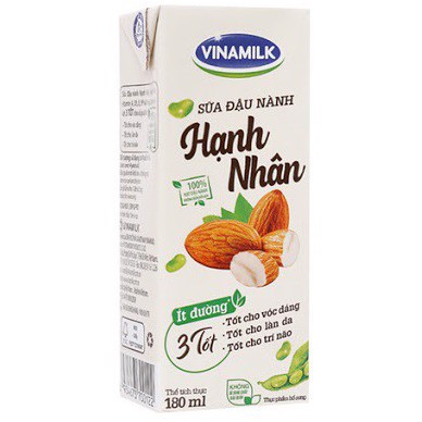 Sữa Hạt Đậu Nành Vinamilk Hạt Óc Chó, Hạnh Nhân, Đậu Đỏ - Lốc 4 hộp x 180ml