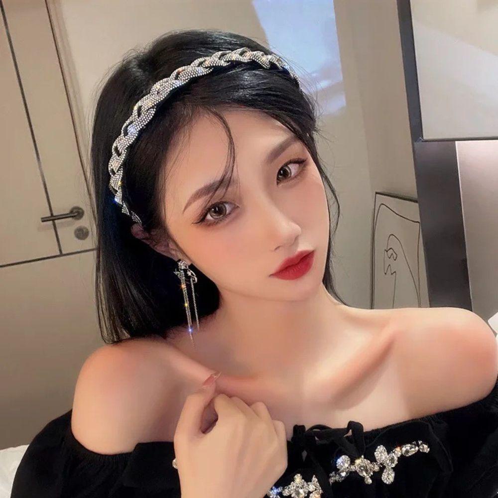 Băng Đô Nữ Kiểu Dáng Sang Trọng WMES15H|Dây Cột Tóc Đính Kim Tuyến Lấp Lánh Thời Trang