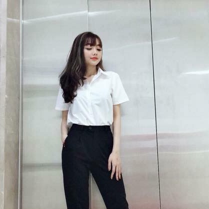 Áo sơ mi nữ ngắn tay (chất kate, mịn, mát).