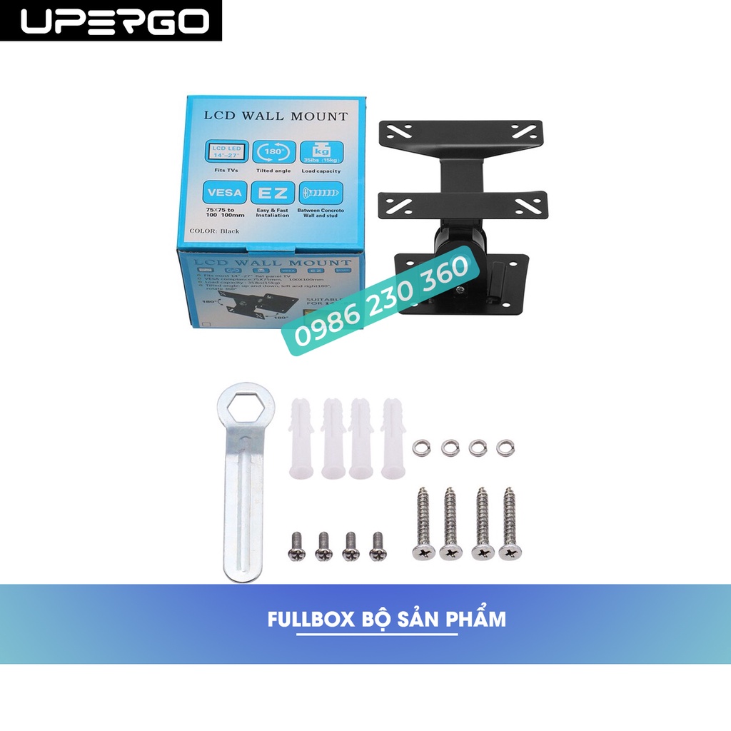 Giá Treo Màn Hình Máy Tính  F01 Xoay 180 Độ Hỗ Trợ Màn Hình 17 Inch - 27 Inch Thiết Kế Treo Tường