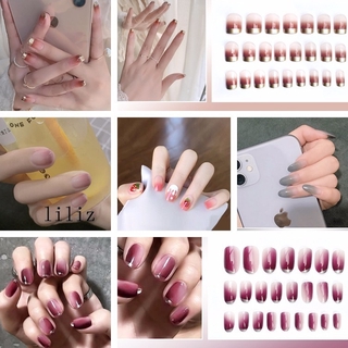 Bộ 24 móng tay giả kiểu Pháp xinh xắn dành cho nữ