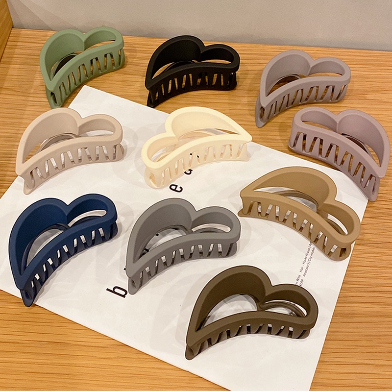 Kẹp tóc acrylic hình trái tim phong cách Hàn Quốc thời trang