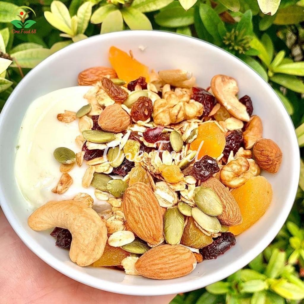 Hạt Mix Dinh Dưỡng 6 Loại Hạt Cao Cấp Onefood68, Ngũ cốc Ăn Kiêng Giảm Cân Gồm Macca, Hạt điều, Óc chó, Hạnh nhân