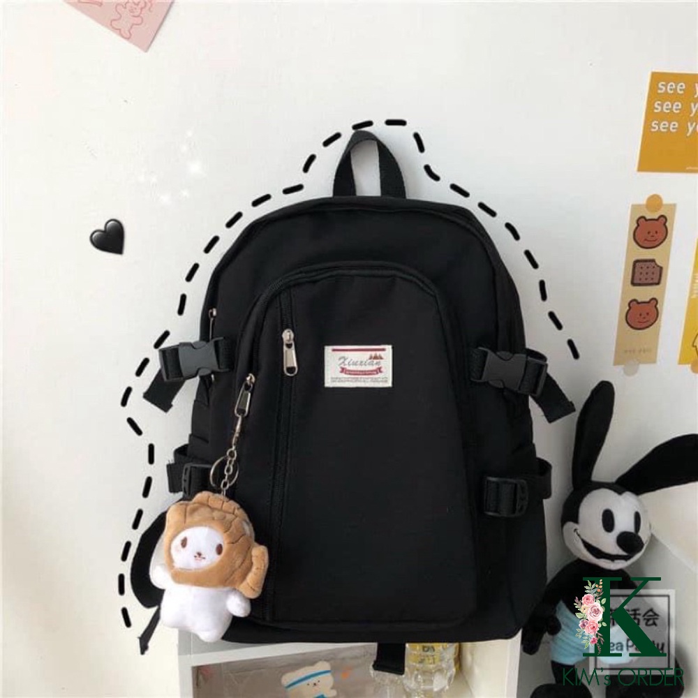 Balo đi học đi du lịch unisex chất liệu không thấm nước màu đen loại đẹp giá rẻ thời trang