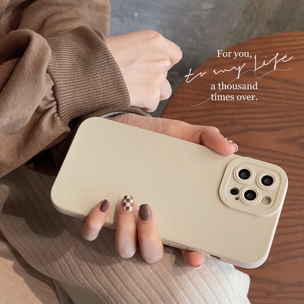 Ốp Điện Thoại Mềm Chống Sốc Màu Xám Cho iPhone 14 / 13 / 12 / 11 / XS / 8P / 7P