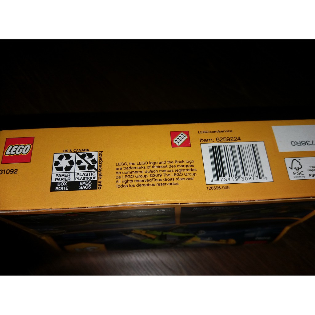 LEGO Creator 3in1 Helicopter Adventure 31092 3 trong 1 Trực thăng - máy bay thám hiểm - tàu siêu tốc