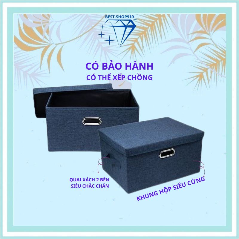 Thùng Vải Đựng Quần Áo Nam Nữ Giầy Dép Và Đồ Chơi Trẻ Em Có Nắp Đậy Bằng Vải oxford Cao Cấp Cỡ Lớn Mã MA Xuất Hàn