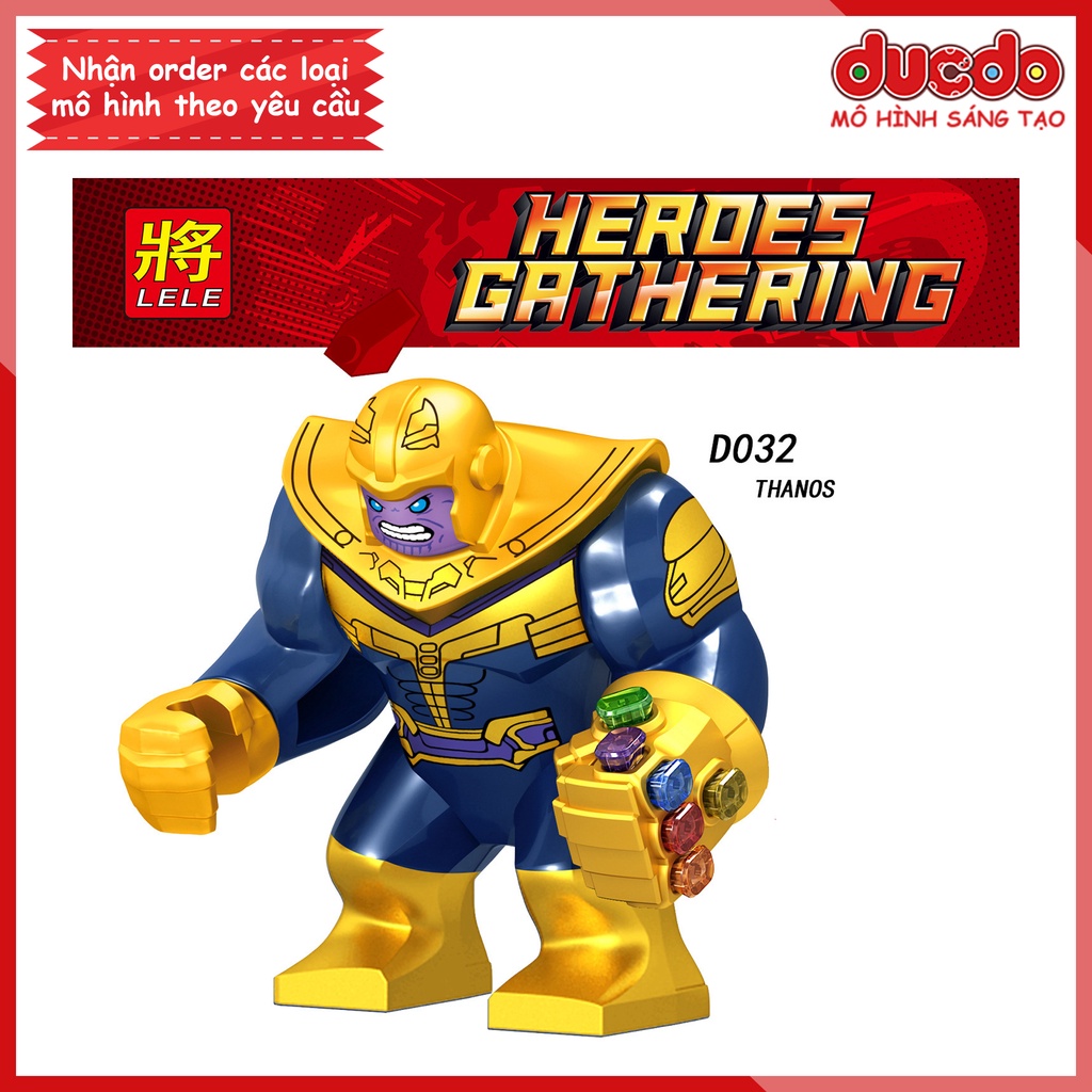 Bigfig THANOS găng tay full đá vô cực - Đồ chơi Lắp ghép Xếp hình Mini Minifigures Big Fig SuperHero Iron Man LeLe D032