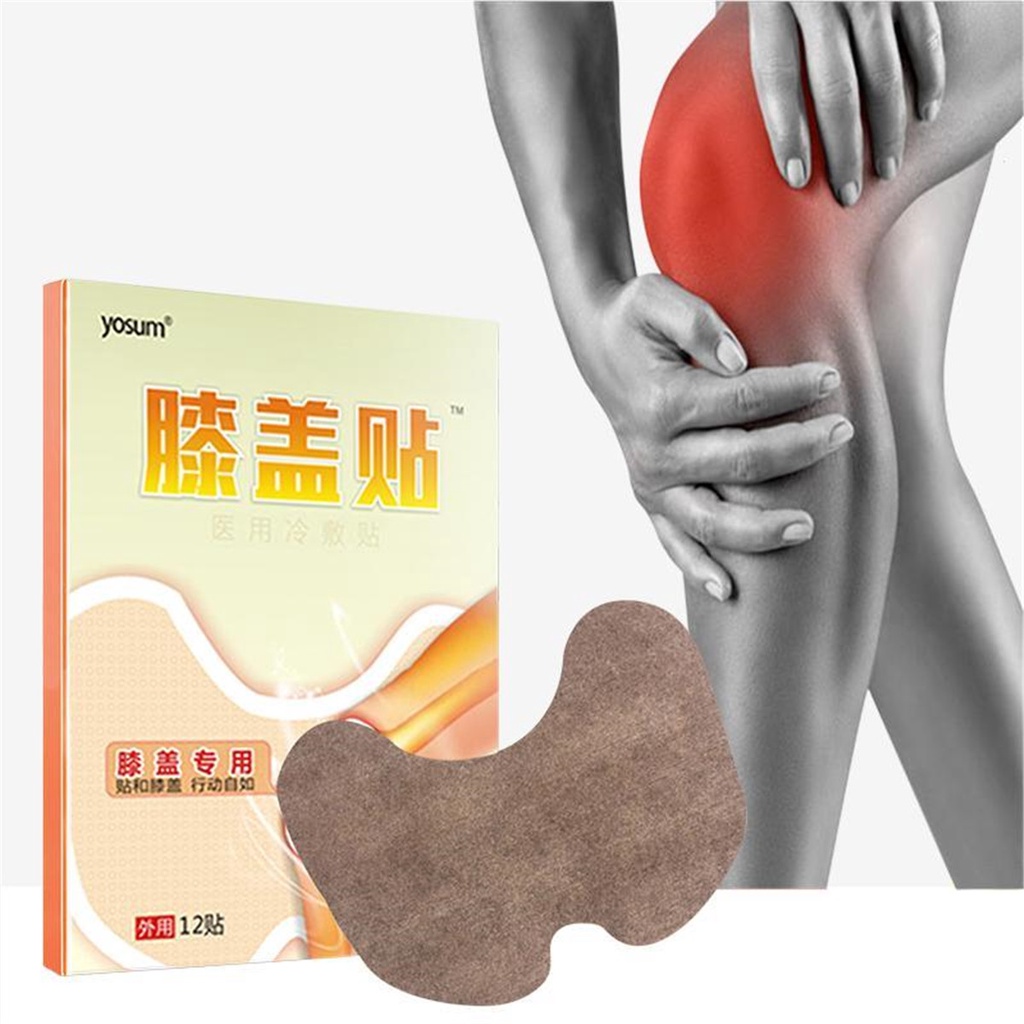 12 cái Trung Quốc Thảo dược Thạch cao Y tế Moxa Đầu gối Miếng dán Giảm đau Cơ thể Cơ bắp Thấp khớp Viêm khớp Đau Giảm đau Chăm sóc