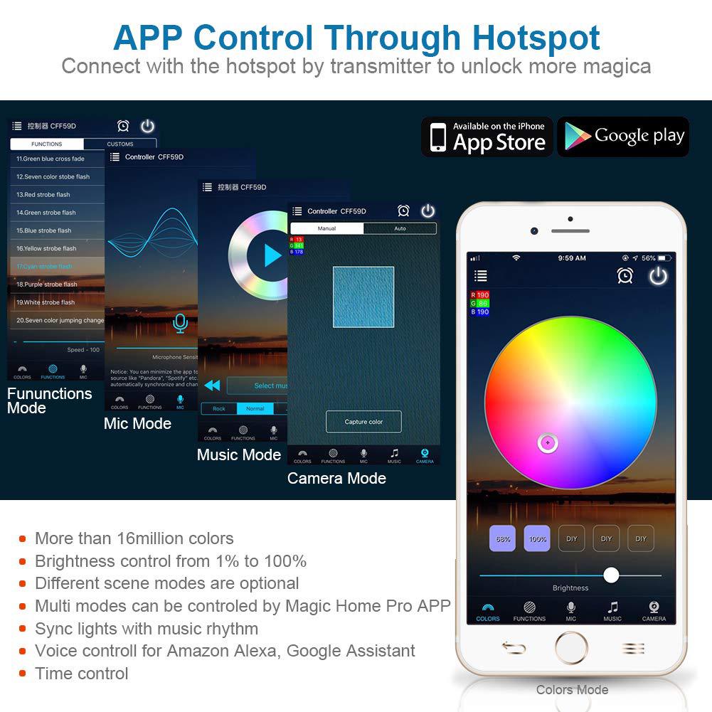 Dây Đèn Led Sáng Nhấp Nháy Theo Nhạc Dài 5 Mét Có Điều Khiển Qua Điện Thoại Bluetooth Led Rgb 5050 Nhiều Màu Sắc