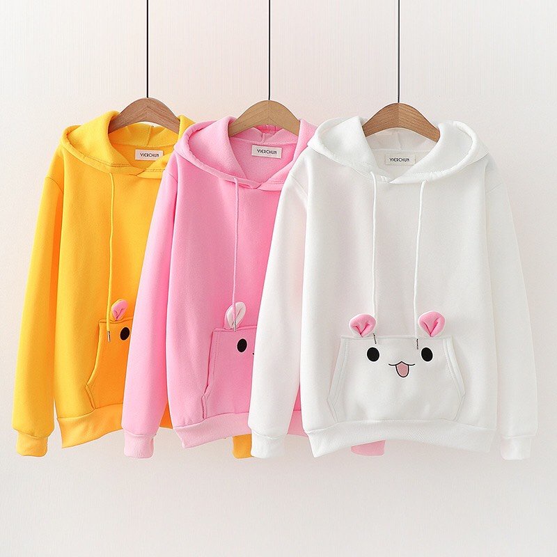 Áo Nỉ Hoodie Nam Nữ Thỏ Plè Unisex Cực Hot Bền Màu 1Kenz