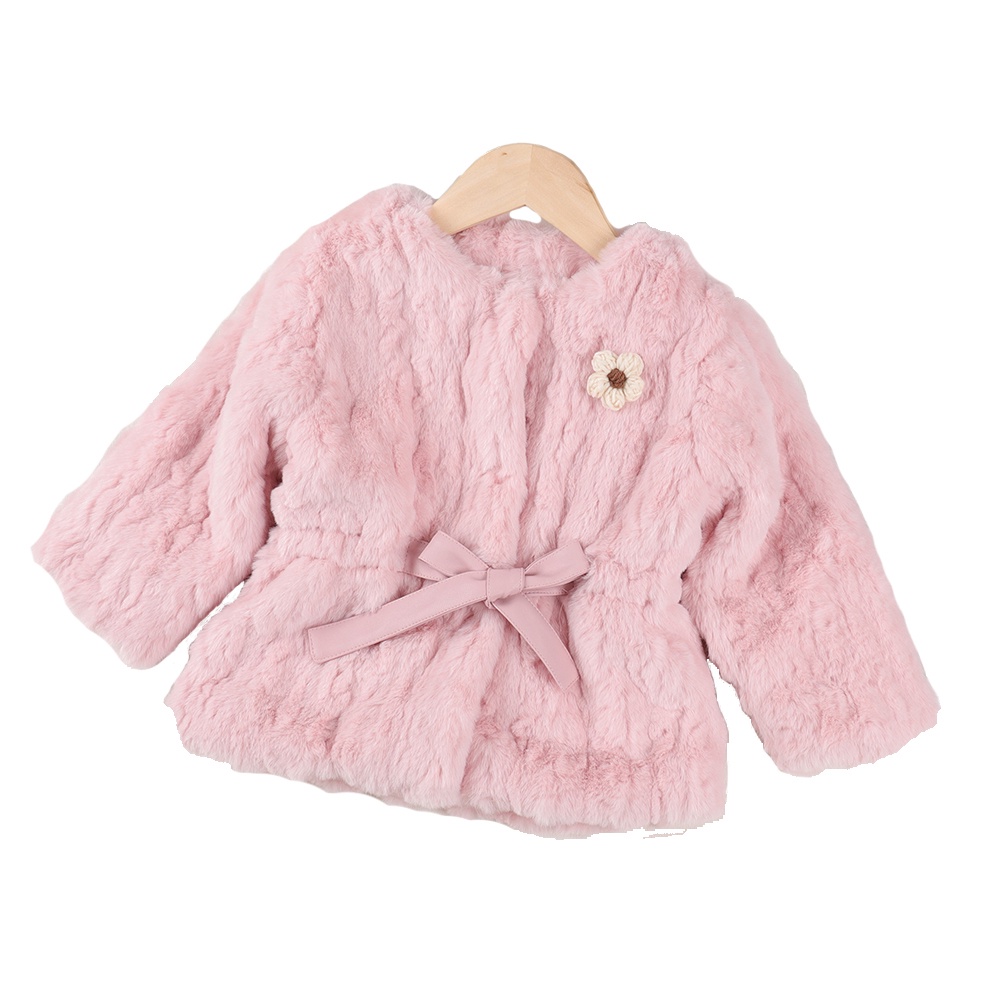 Áo khoác lông cừu BEAR LEADER dày dặn phong cách Hàn Quốc thời trang mùa đông mới cho bé gái 2-6 tuổi