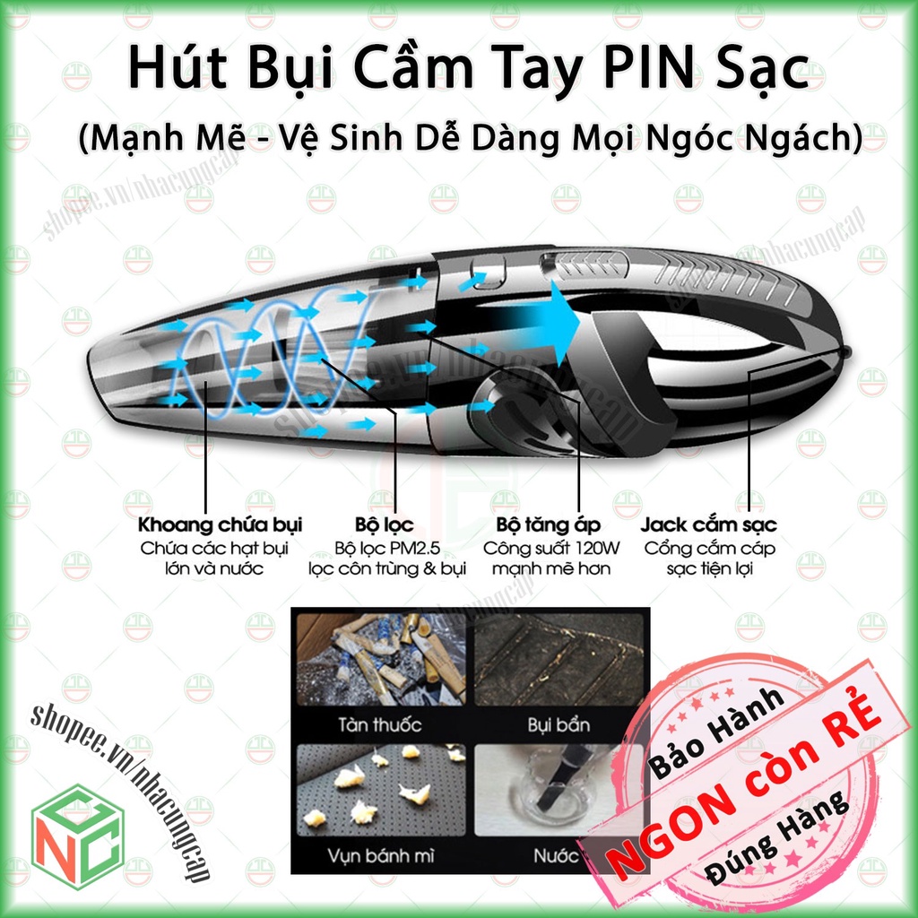 [Pin Sạc] Máy Hút Bụi Mini Cầm Tay Không Dây - Dùng Pin Sạc Tiện Lợi Hút Mọi Ngóc Ngách - NLM-MHBCTOBW