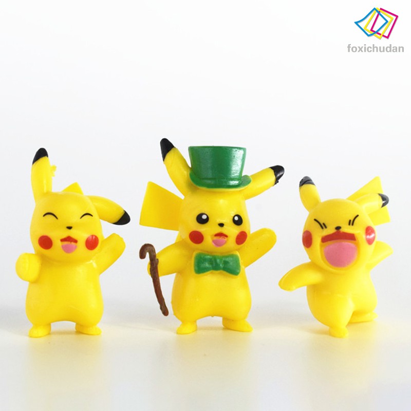 Bộ 6 Mô Hình Pikachu Dễ Thương Trang Trí Tiểu Cảnh