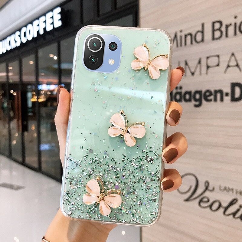 Ốp Điện Thoại Silicon Mềm Chống Trượt Hình Bướm Cho Xiaomi 11 Lite 5G NE 10 Pro Note 10 Lite