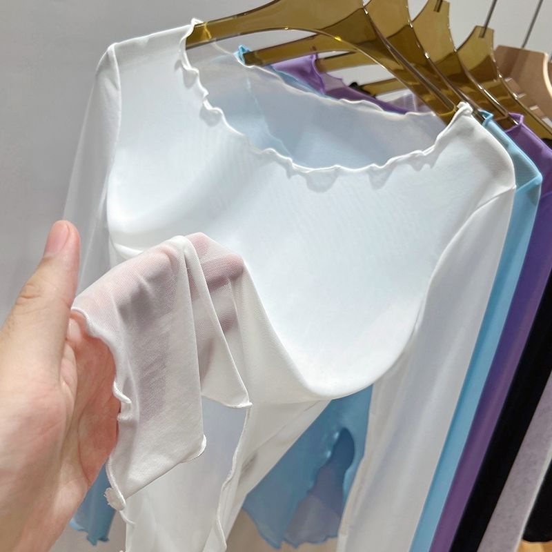 Áo Lưới Lụa Lạnh Xuyên Thấu Tay Dài Chống Nắng Phong Cách Phương Tây Gợi Cảm Cho Nữ