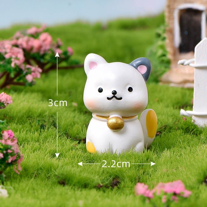 Phụ kiện các con vật dễ thương, sóc, khủng long, mèo, gấu, thỏ sử dụng trang trí tiểu cảnh terrarium, cây cảnh, handmade