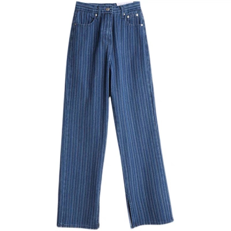 Quần bò dài hoạ tiết sọc hack chân siêu dài HOT TREND 2022 💓 Double Studio